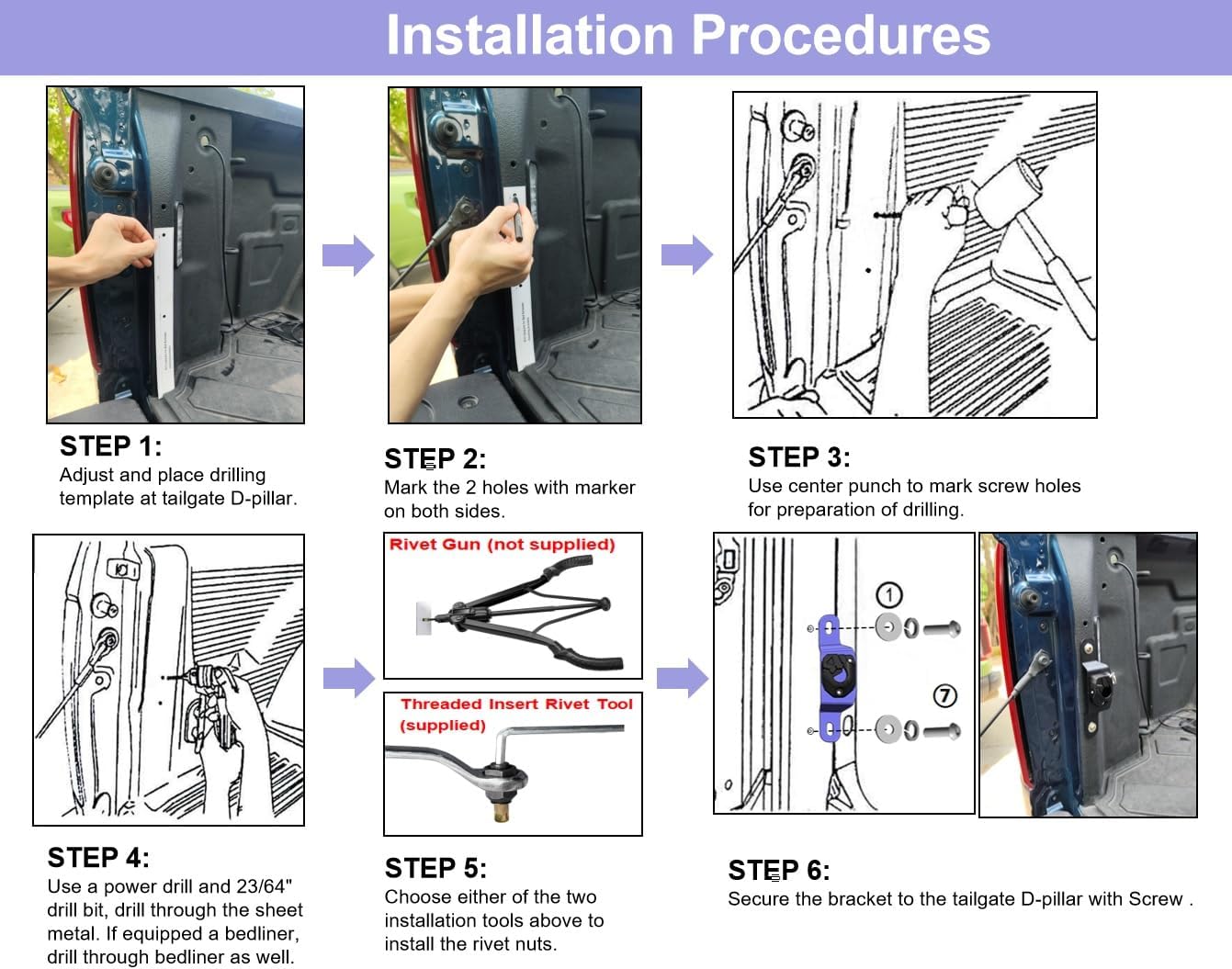 Truck Bed Extender Mounting Kit Fits for 2019-2025 Silverado & Sierra 1500,2020-2025 Silverado & Sierra 2500 HD/3500 HD,2015 - 2022 Chevrolet Colorado & GMC Canyon|2 Brackets + Hardware
