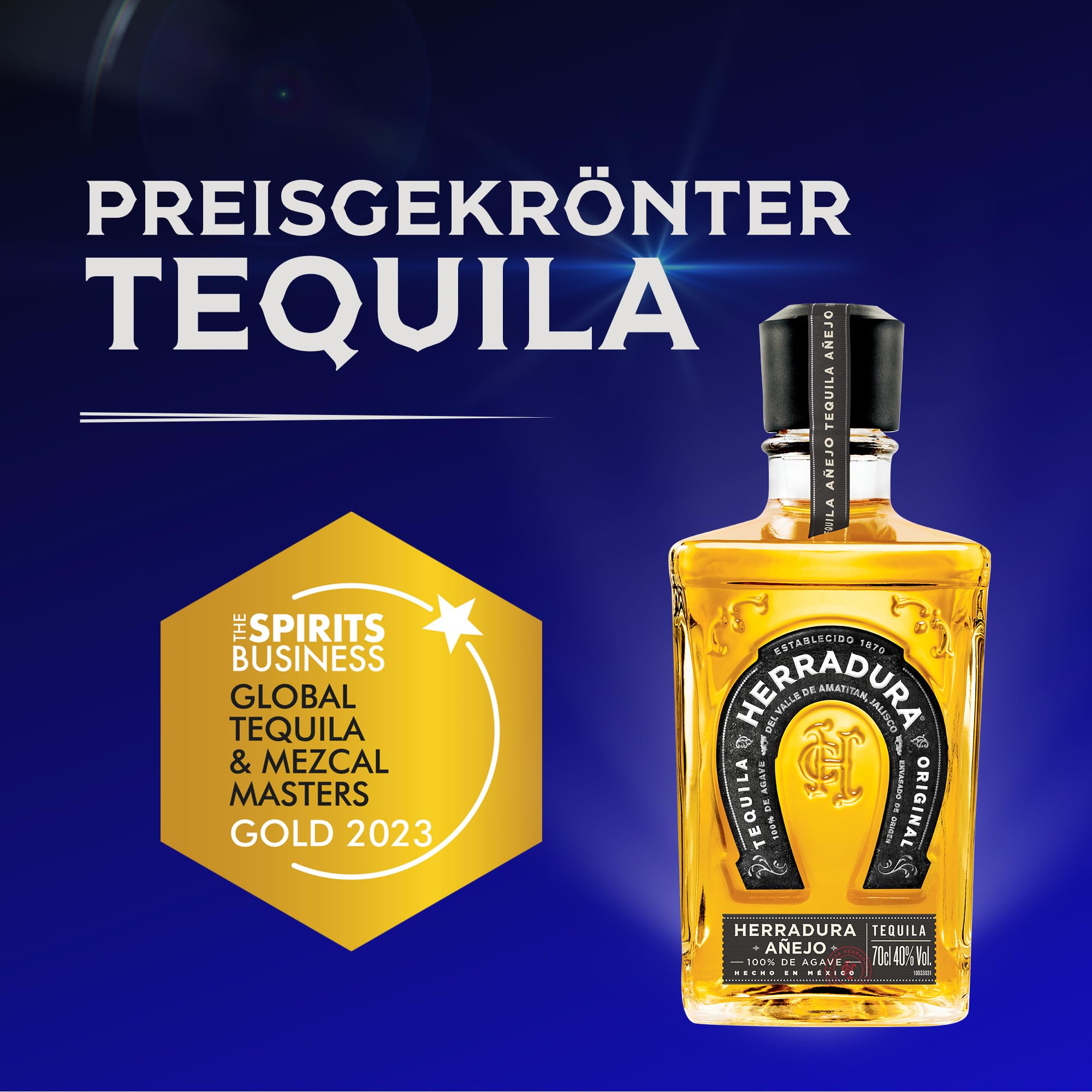 Tequila Herradura Anejo 100% Agave 40% Vol. 0.7 l 24 Monate Fassreife Amerikanische Weißeiche