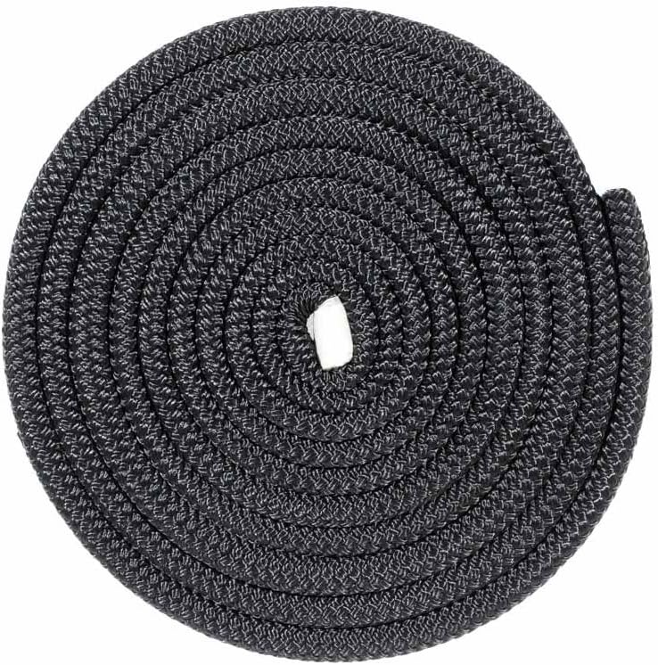 Paracord Planet Double Braid Nylon Rope – 25 ft Black Rope for Marine, Construction, and DIY Projects – 1/2 Inch