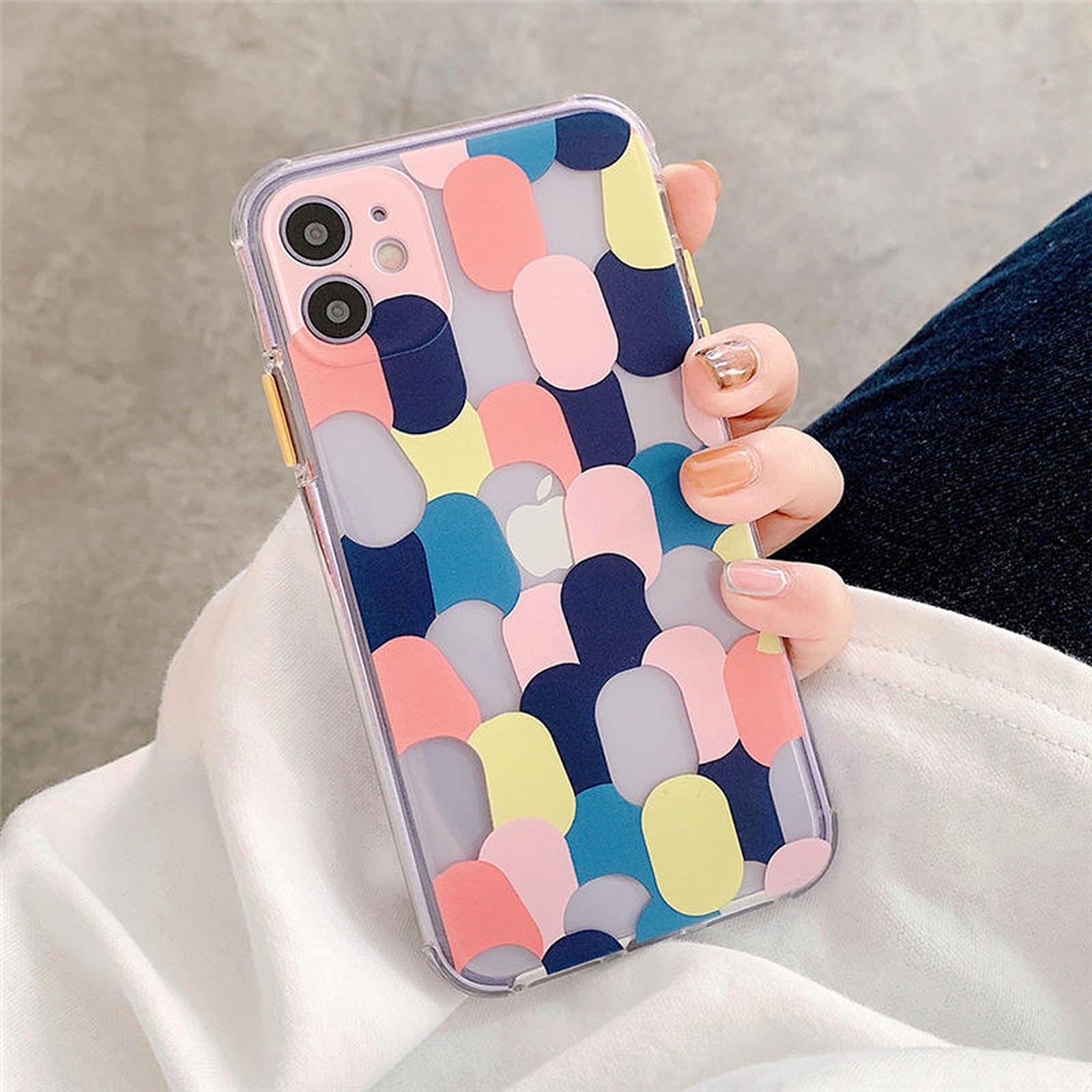 Jinyy Graffiti etui na telefon iPhone 12 11 Pro Max X XS Max XR 7 8 Plus SE 2020 12Mini 11Pro kolorowe przezroczyste miękkie etui na tył - T2-dla iPhone 7