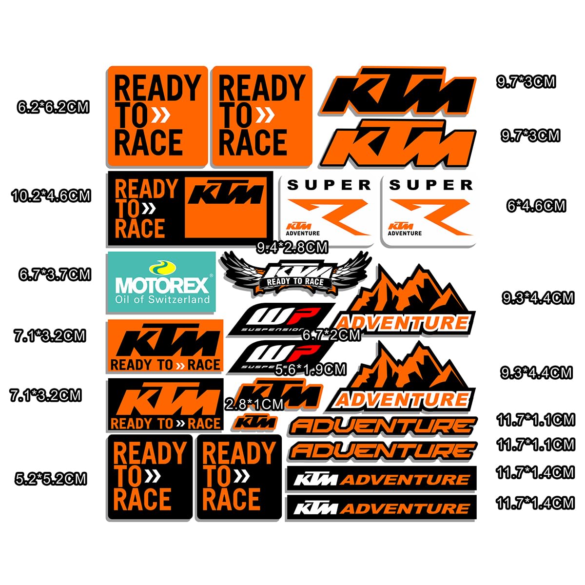 Turtles Of Grayskull Lote De 1290 Calcomanías Premium De Vinilo Para KTM - Personaliza Tu Moto, Elige El Color Ready To Race Ktm