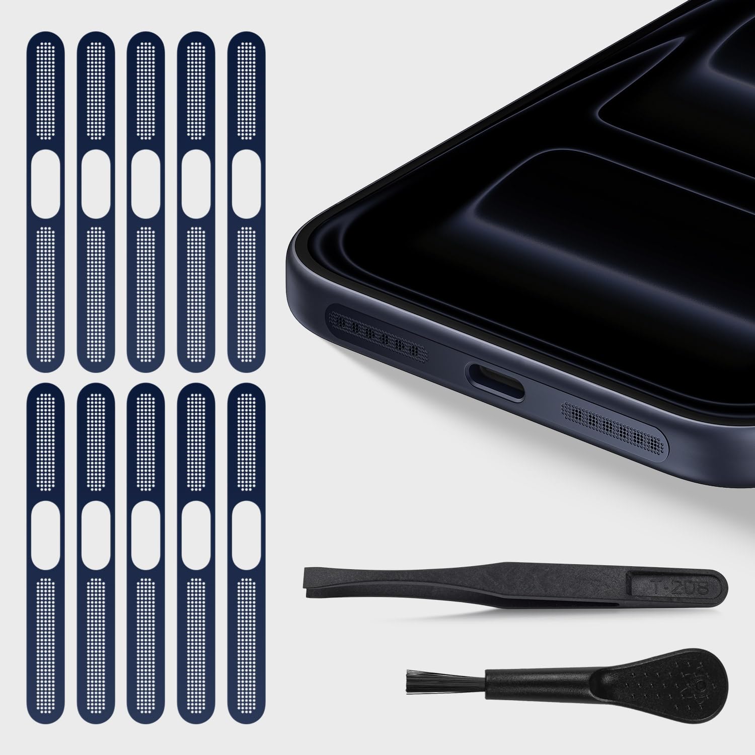 6x Earpiece Anti Dust Mesh with Rubber Frame and Adhesive for iPhone 5