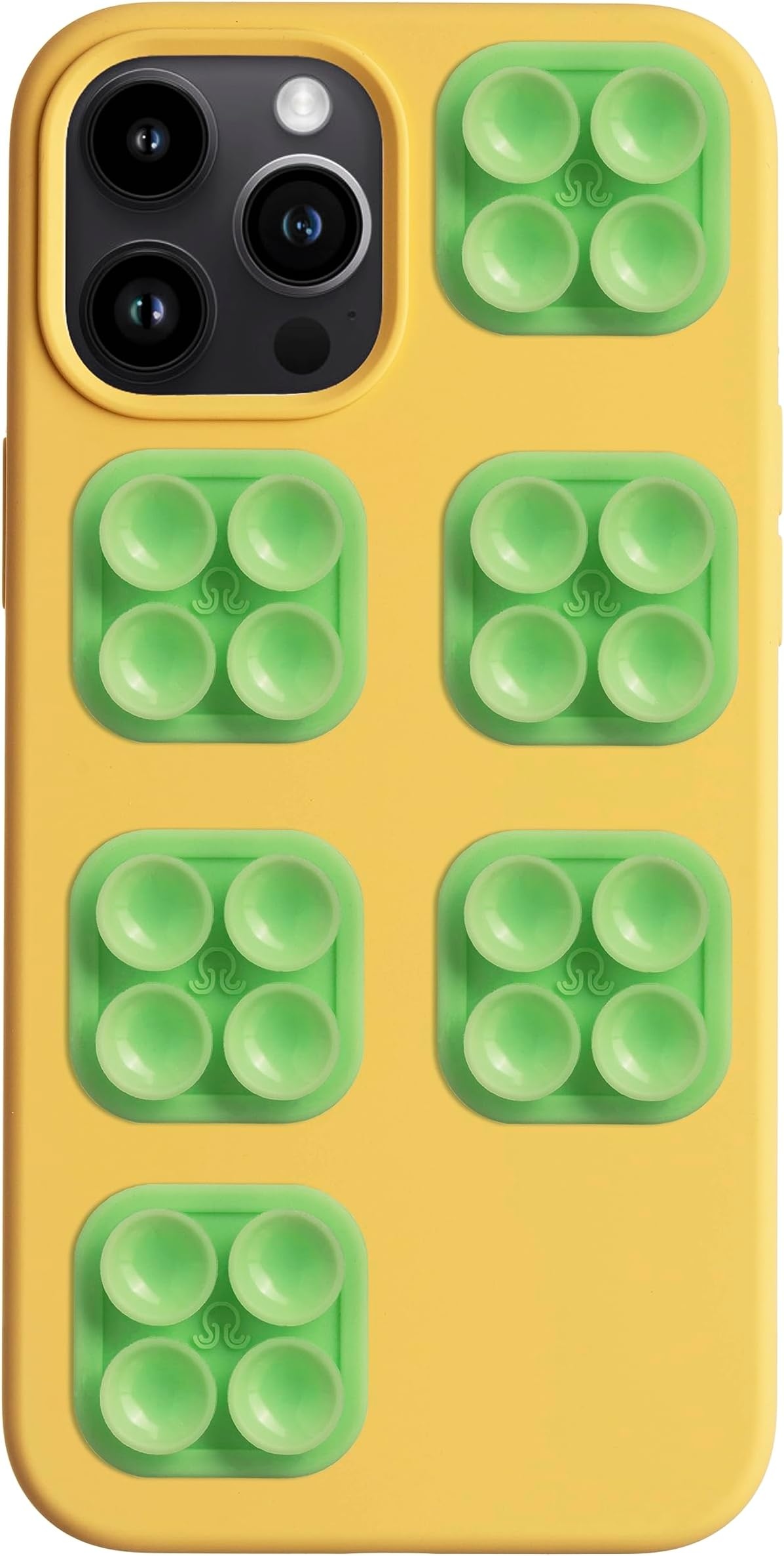 || OCTOBUDDY Mini || Silicone Suction Phone Case Adhesive Mount || Compatible with iPhone and Android, Anti-Slip Hands-Free Mobile Accessory Holder for Selfies and Videos (Mini - Green Ash) (6 Pack)
