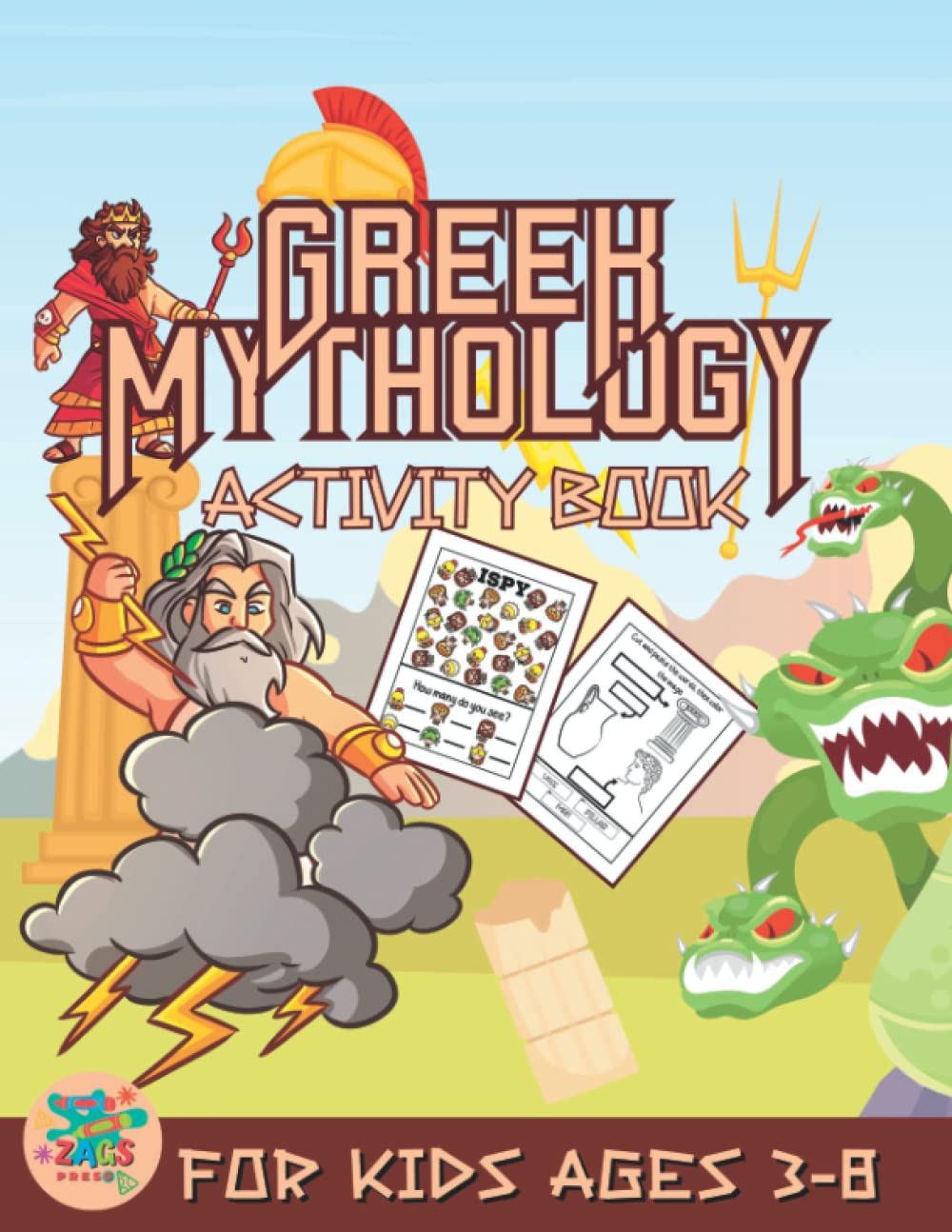 Greek mythology activity book for kids ages 3-8: Greek mythology themed gift for Kids ages 3 and up