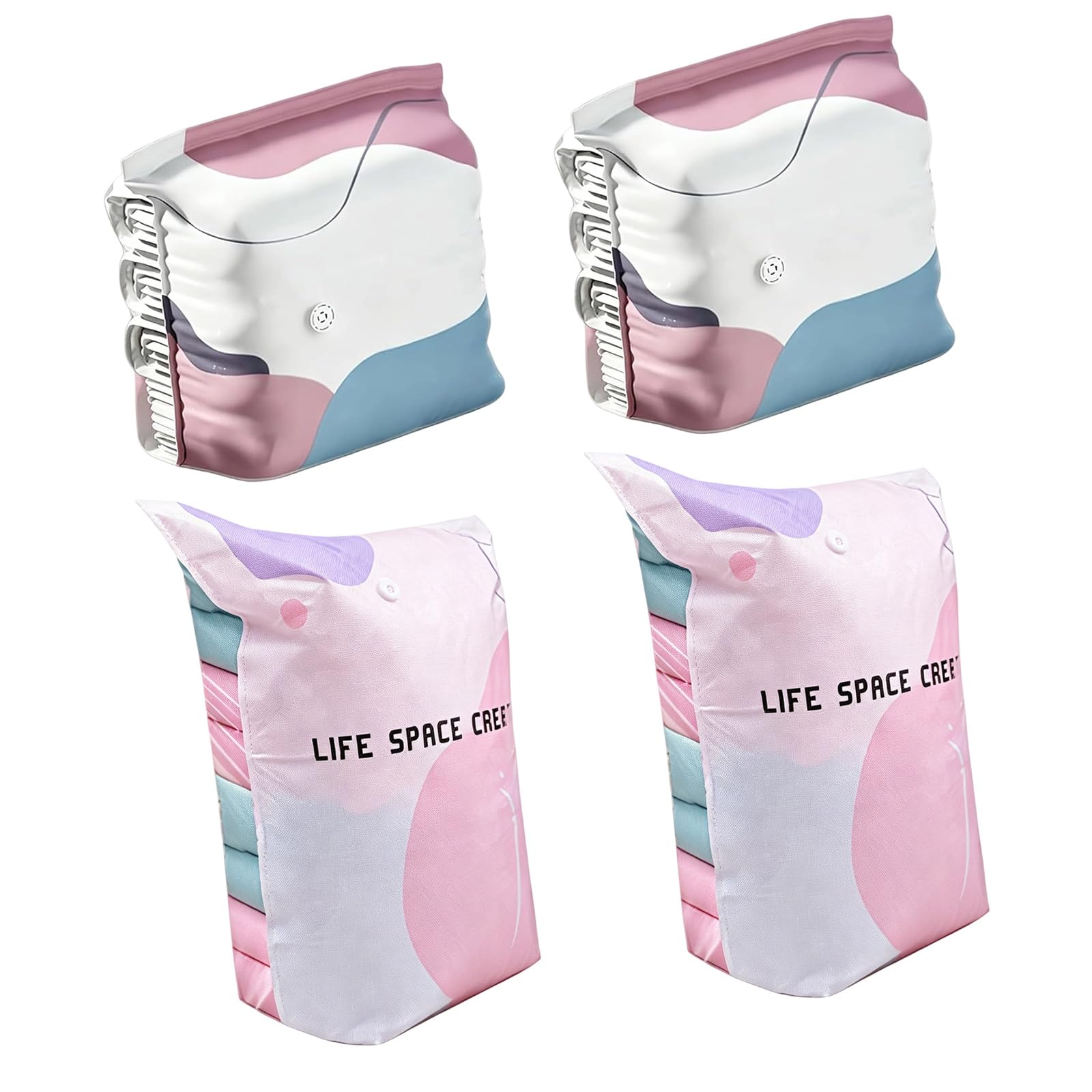 Clothing Vacuum Storage Bags for Seasonal Bedding Upright Compression Organizers for Closet Dorm Moving Travel Vacuum Storage Pack