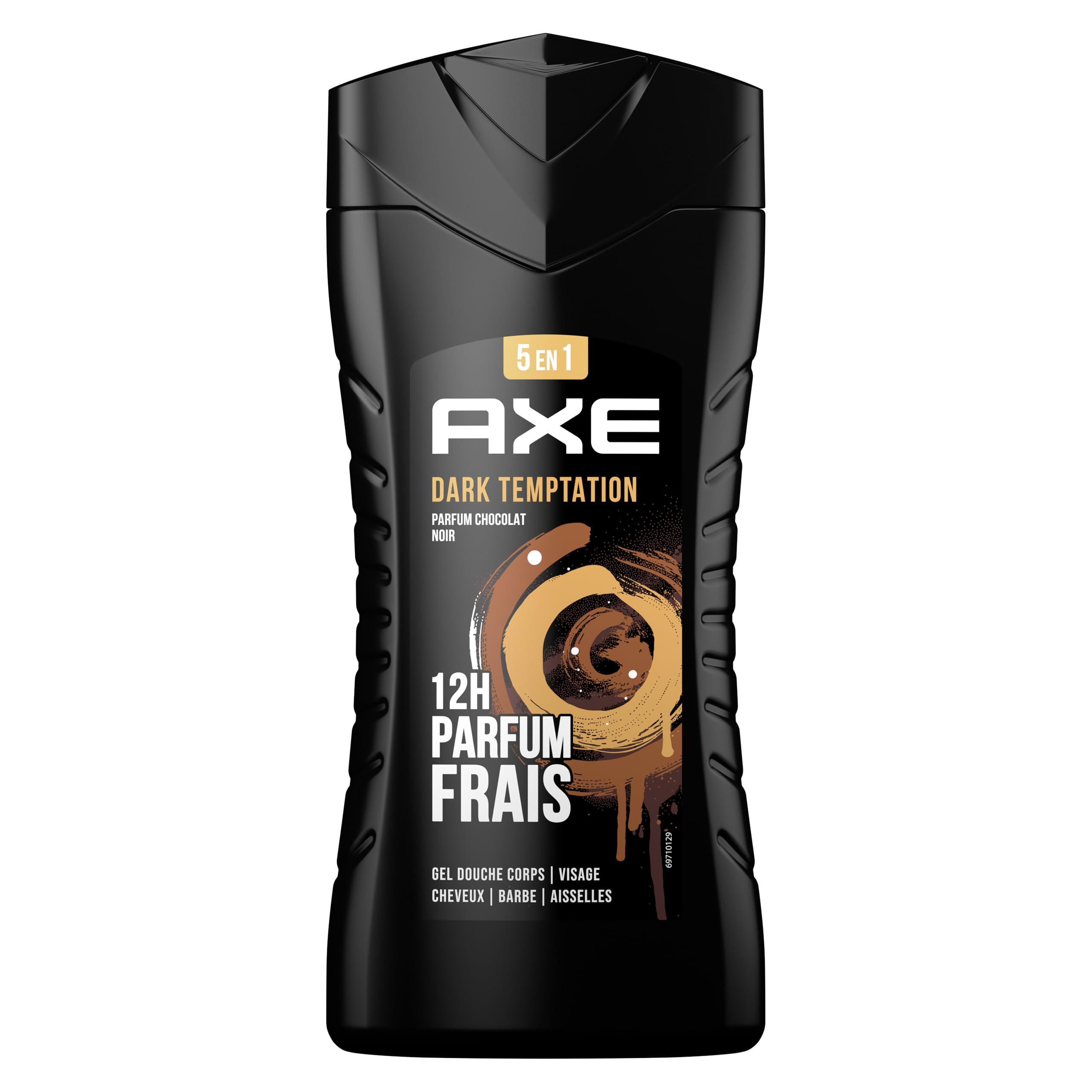 AXE - Gel Douche Homme 5en1 Dark Temptation - 24h Hydratant - 87% d'Ingrédients d'origine naturelle - parfum chocolat gourmand (lot de 12x 250ml)
