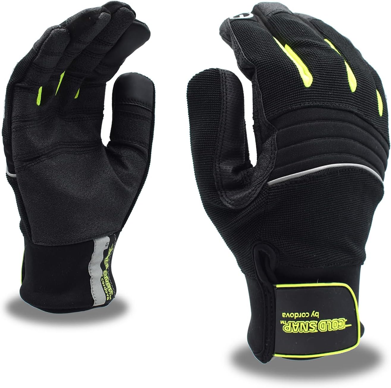 Cordova 99851 High-Visibility Cold Weather Gloves; Waterproof Gloves for Cold Weather, Touchscreen Fingertips, Durable, Thinsulate Lining, Adjustable, Synthetic Leather, Large
