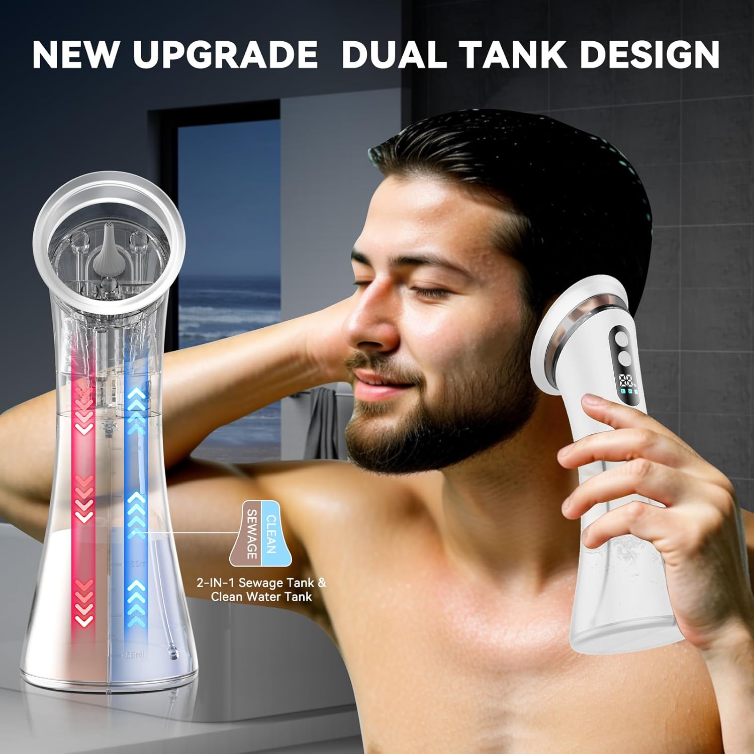 Upgraded Ear Wax Removal with LED Display- Safe and Effective Ear Wax Removal Kit-Ear Cleaner Kit -with Wastewater Recovery System-(White)