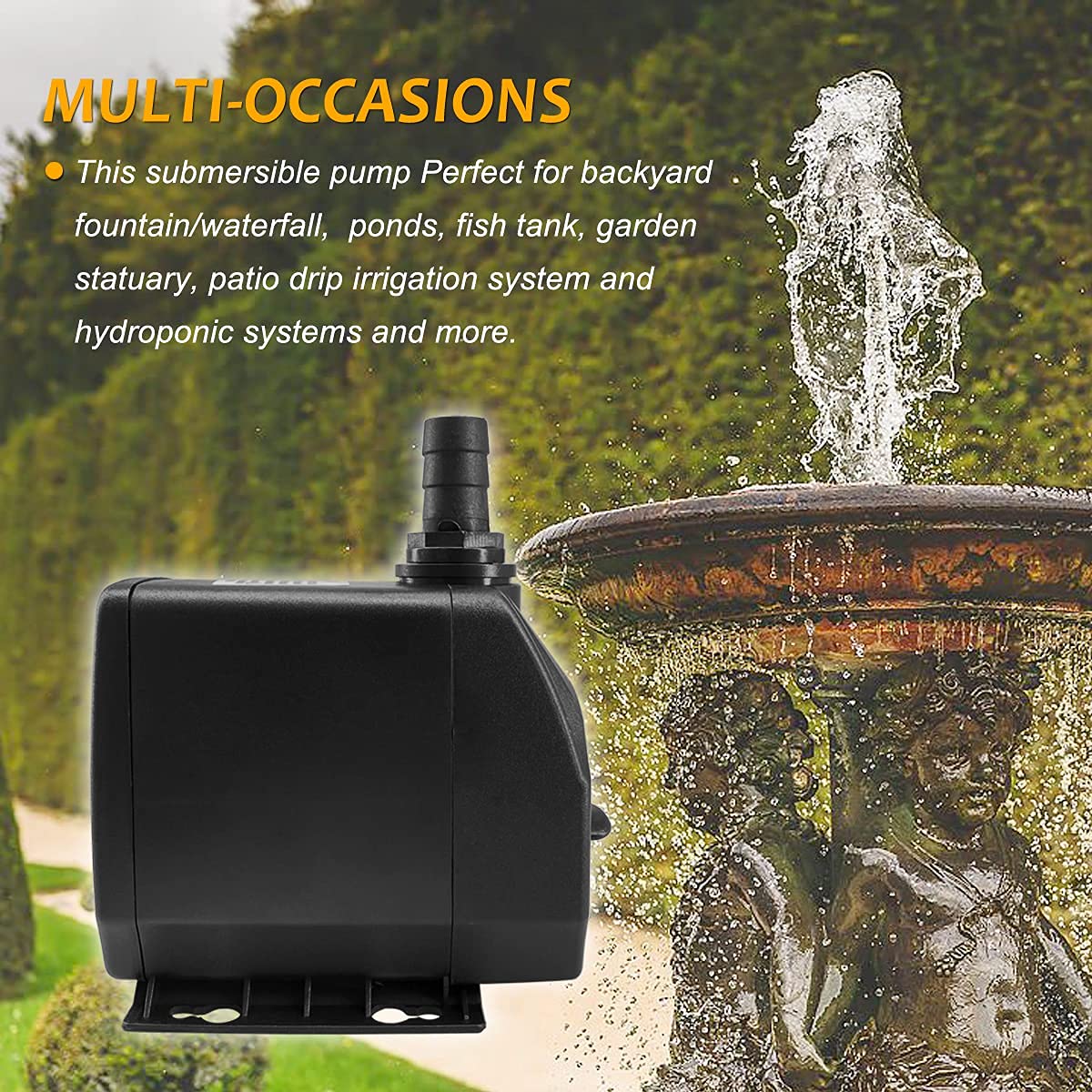 Newpol 800 GPH, 45 W, pompa sommergibile con sacchetto filtrante per laghetto, acquario, idroponica