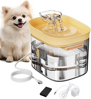 1.8L Cute Cat Water Fountain - Transparent Pet Water Dispenser | Quiet Pump | 1.8L Capacity PP Tank (16x135mm/340g), Silent USB Pump & Filter Cotton, Clear Water Level Window for Cats & Small