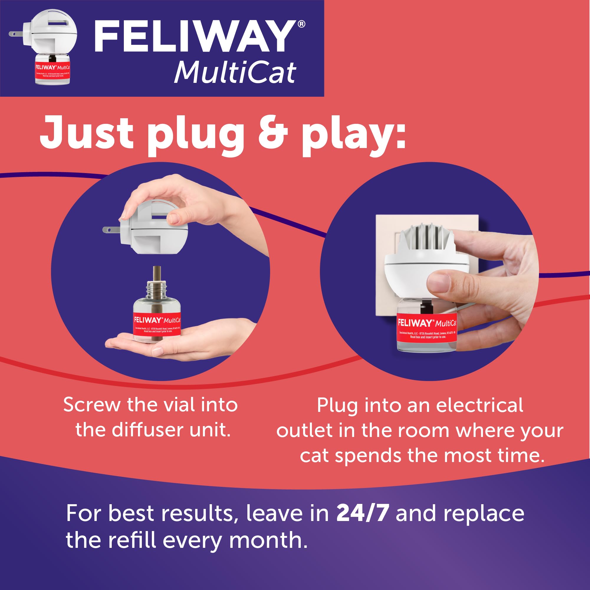 FELIWAY MultiCat 3 x 30 Day Cat Calming Refills for Pheromone Diffuser & Happy Snack Delicious Calming cat Treats (12-ct Chicken Flavor) - image 4