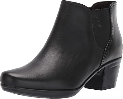 clarks black heeled boots