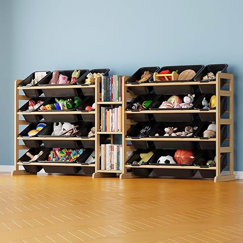 Miniatura 8 de SpaceAid Organizador grande de almacenamiento de juguetes con 24 contenedores y 3 estantes, estantería de almacenamiento de juguetes, caja de