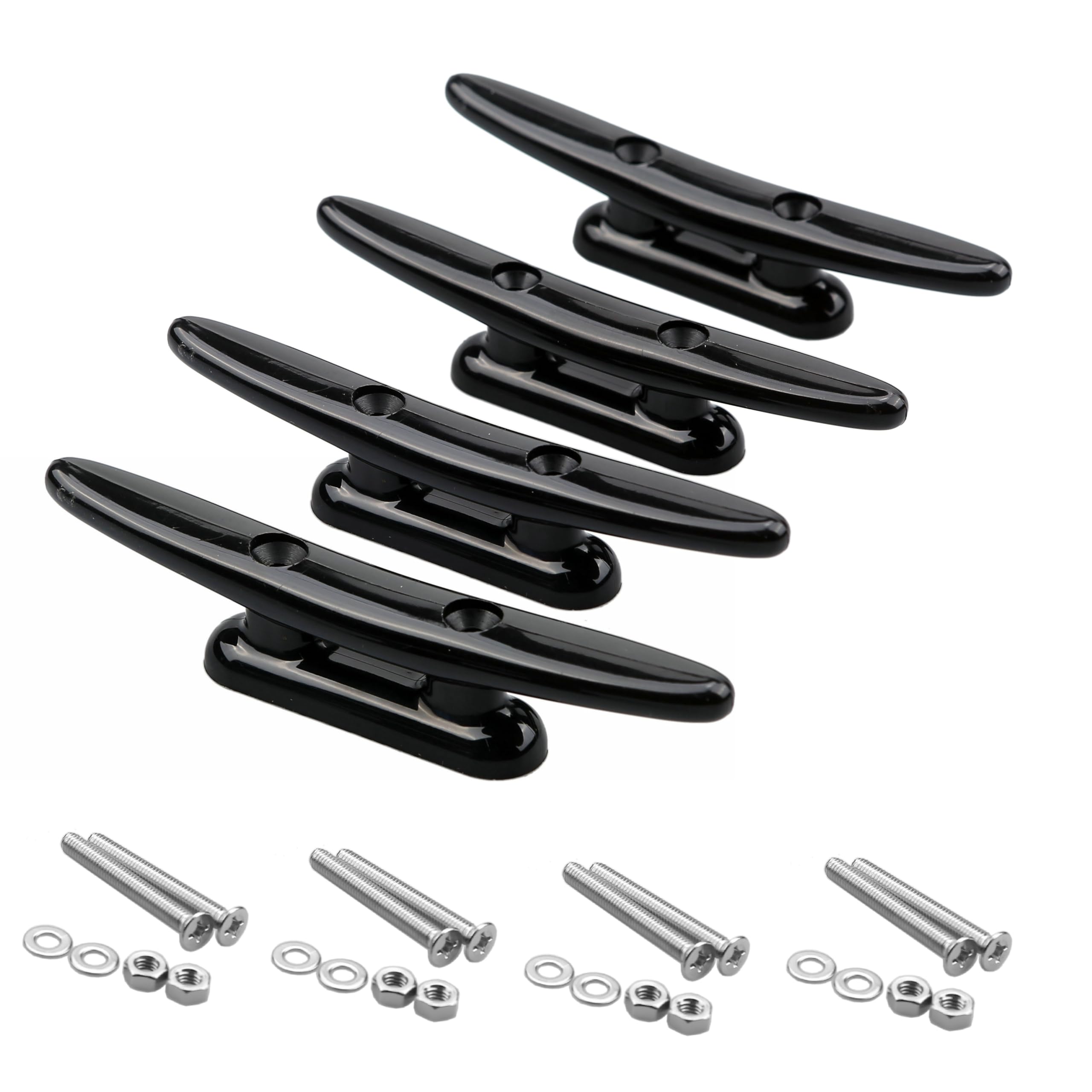 Thorn Boat Cleats,Dock Cleats Nylon with Screws,Plastic Rope Cleat Black
