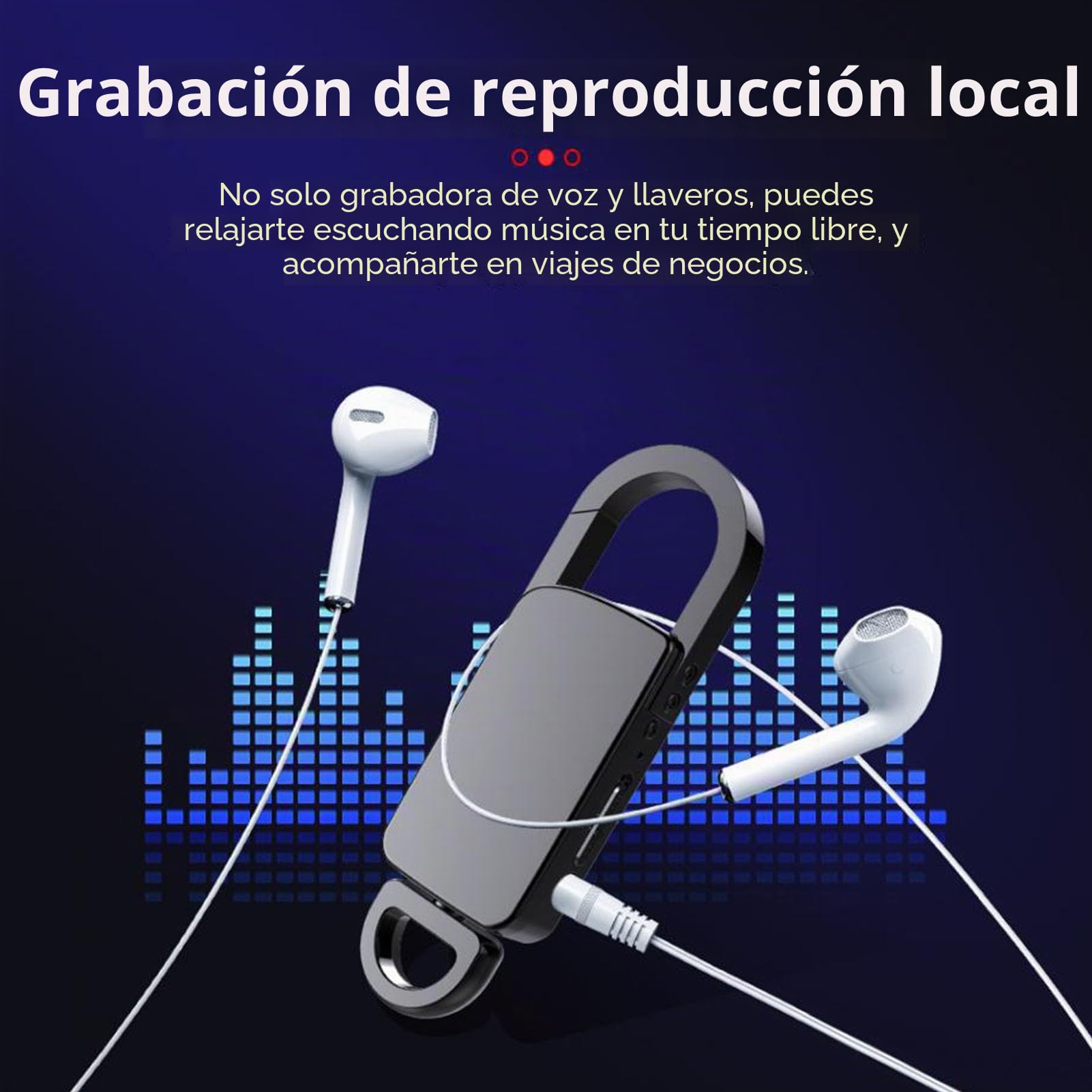 Grabadora Activada por Voz, Dispositivo de Grabación Portátil para Trabajo, Conferencias, Reuniones, Diseño de Llavero Grabadora de Voz Inteligente con Micrófono Inteligente,