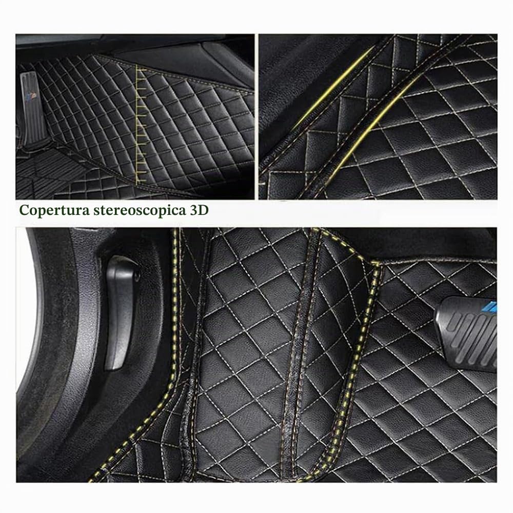 Auto Tappetini per Ford Ranger T9 Raptor Wildtrak XLT Fussmatten 2023 2024, Antiscivolo Impermeabile Tappetino in Tutto Tempo Tappeti Protezione Set Completo Interni Accessori,F