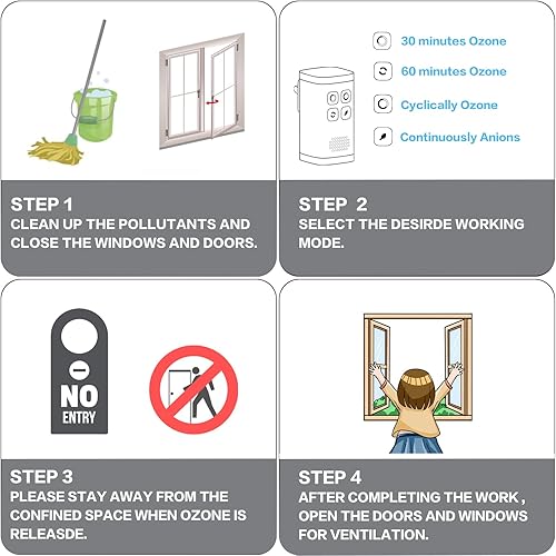 Miniatura 4 de Purificador de aire de ozono, purificando rápidamente el aire y elimina el olor, humo en la habitación de mascotas, baño, cocina, zapatero, etc