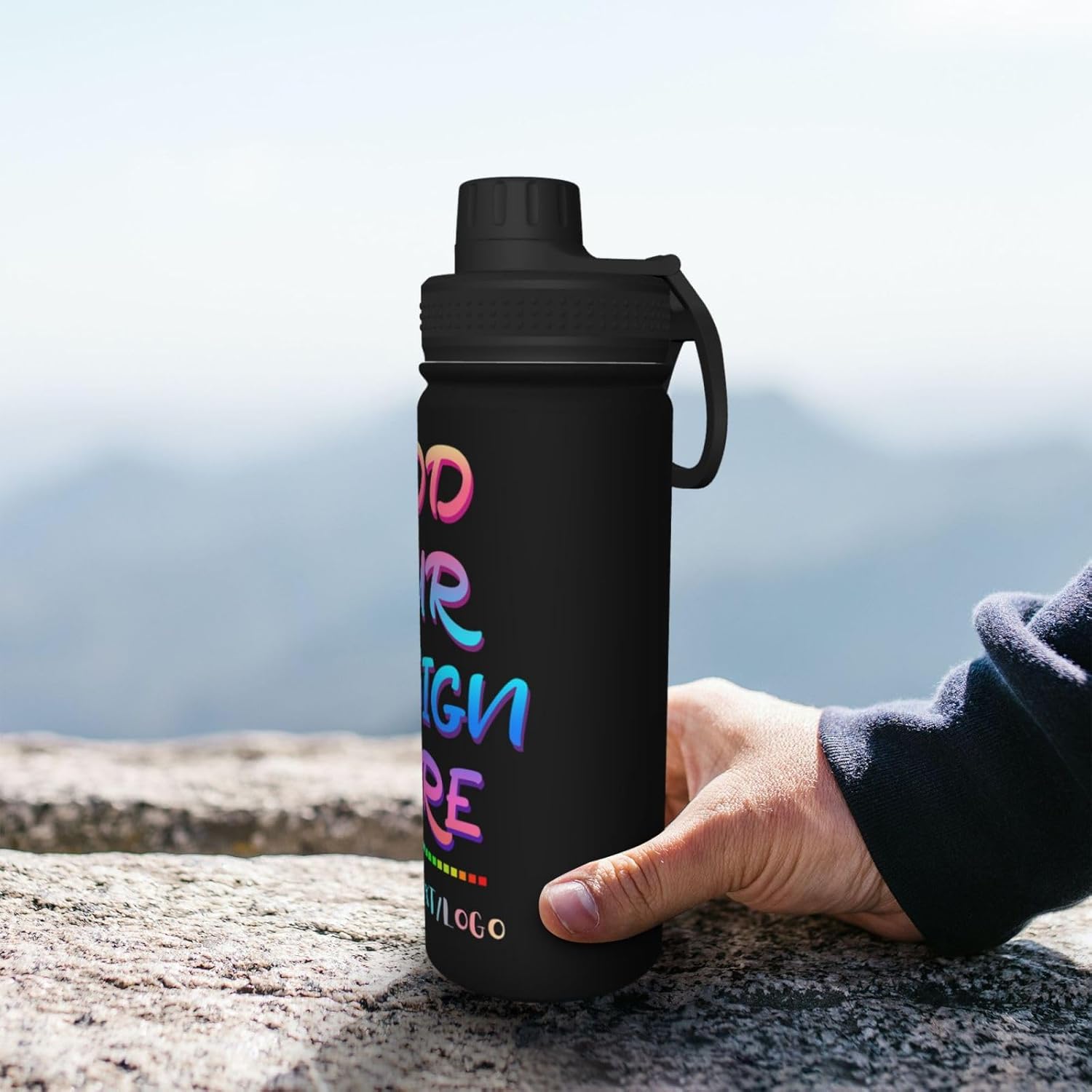 18OZ Custom Insulation Water Bottle Personalized Design Your Own Photo Name Logo Sports Insulated Kettle Stainless Steel Portable Thermos Bottle Good for Outdoor Camping Sports Family
