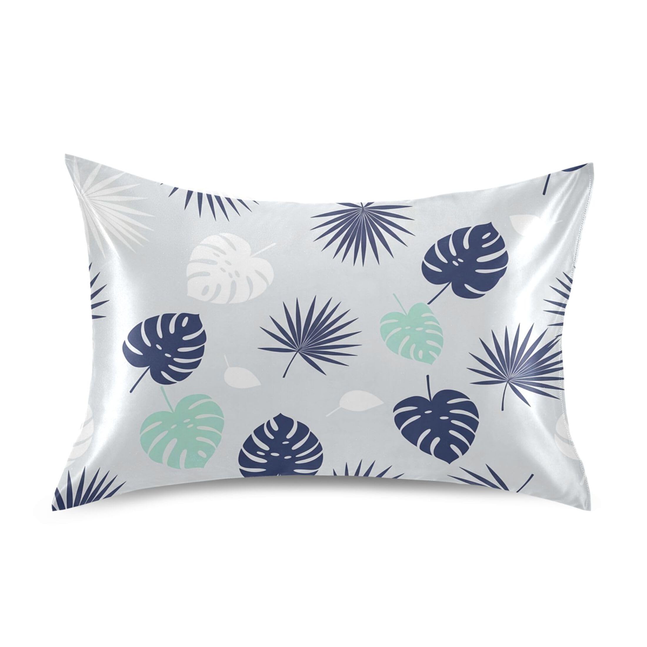 Fuauuyl Pillowcase King Size 20x40 in, Monstera Leaves Soft Breathable Satin Pillow Case for Hair and Skin with Envelope Closure Wrinkle-Free
