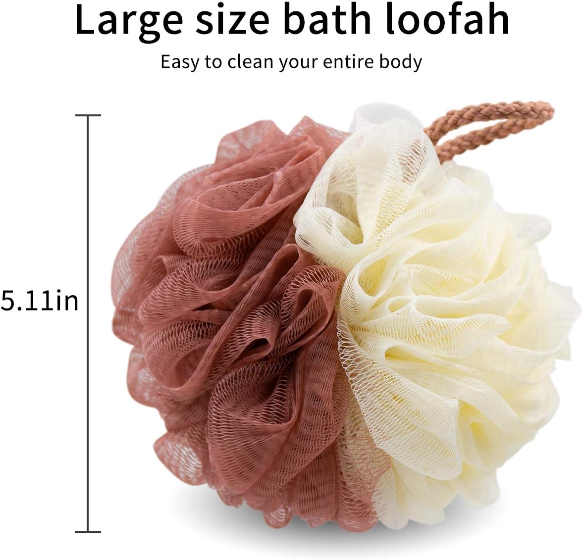 Bath/Shower Sponge Loofah - Mesh Pouf Shower Ball Body Scrubber for Women & Men, for All Skins Puff Foamy BAIMEI Loofa Sponge Skin-Care Tool(4pcs)