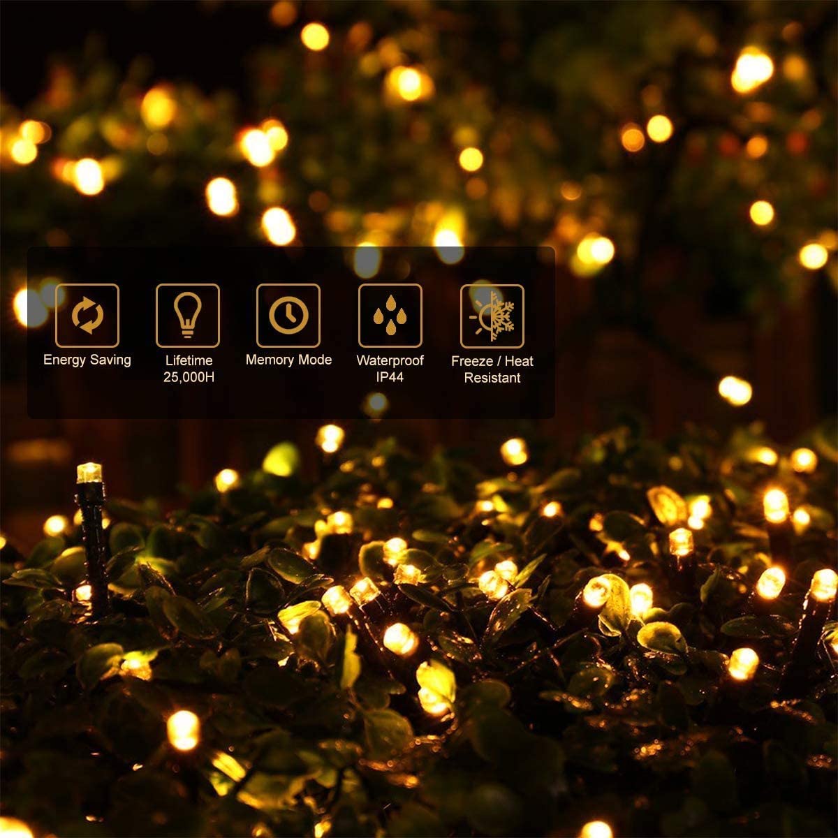50M 2000LED Lichterkette Weihnachtsbaum Strombetrieben Weihnachtsbeleuchtung außen warmweiß LED Lichterkette außen wasserdicht mit 8 Modi für Weihnachten Baum Haus Balkon Garten Hochzeit Party