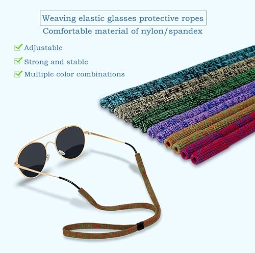 Miniatura 2 de Correa para gafas (paquete de 6) soporte para gafas, correa de nailon elástico suave para hombres y mujeres