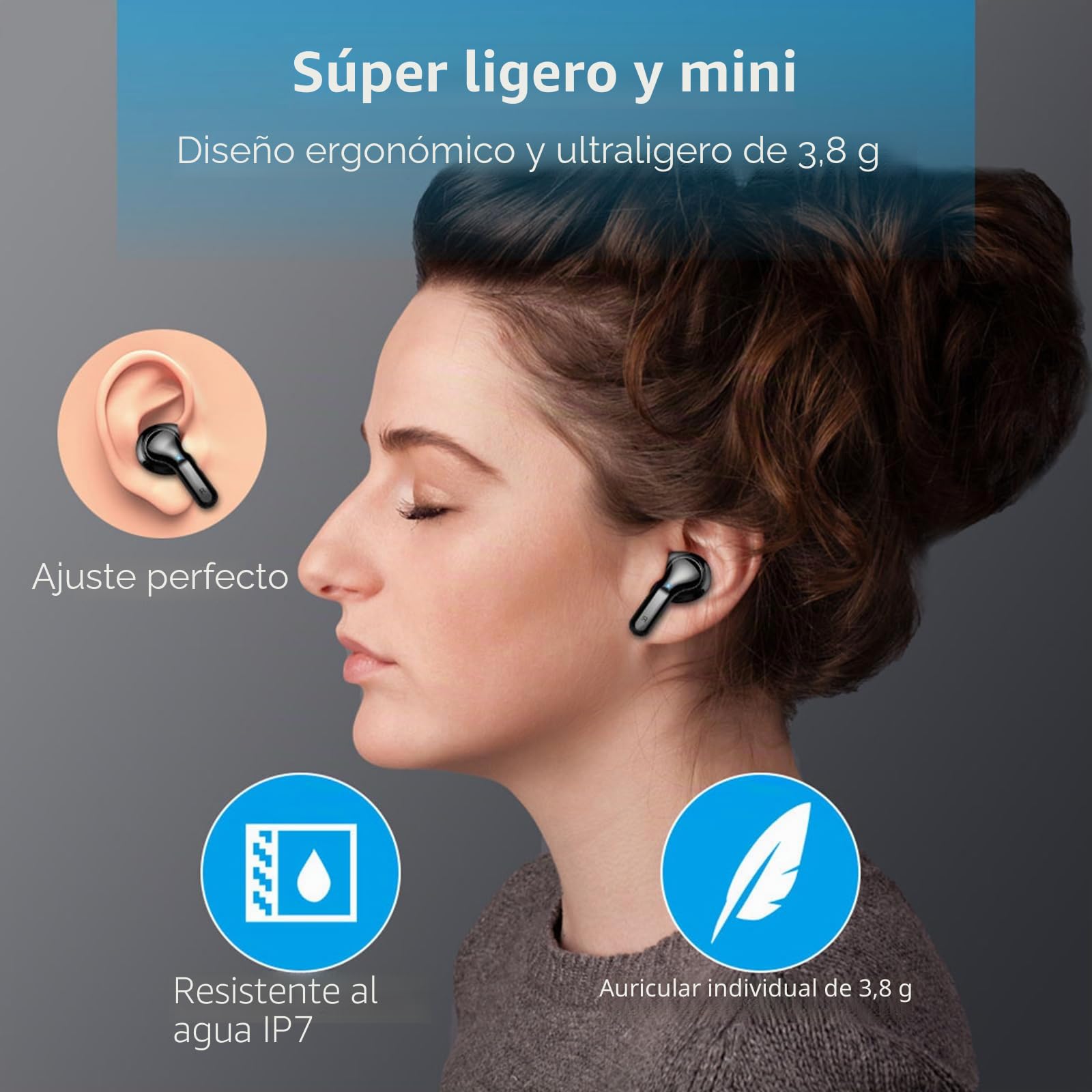 Auriculares Inalámbricos Bluetooth, 2026 Cascos Inalambricos Bluetooth 5.4 HiFi Estéreo con 4 ENC Mics, Auriculare Bluetooth con Reducción de Ruido, 48H Earbuds IP7 Impermeable, USB-C, Pantalla LED