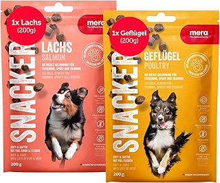 MERA Snacker Poultry & Salmon (1 x 200 g) Soft Dog Treats Grain-Free Dog Treats Ideal for Training or as a Dog Snack Low Calorie Dog Treats Soft Dog Treats product image