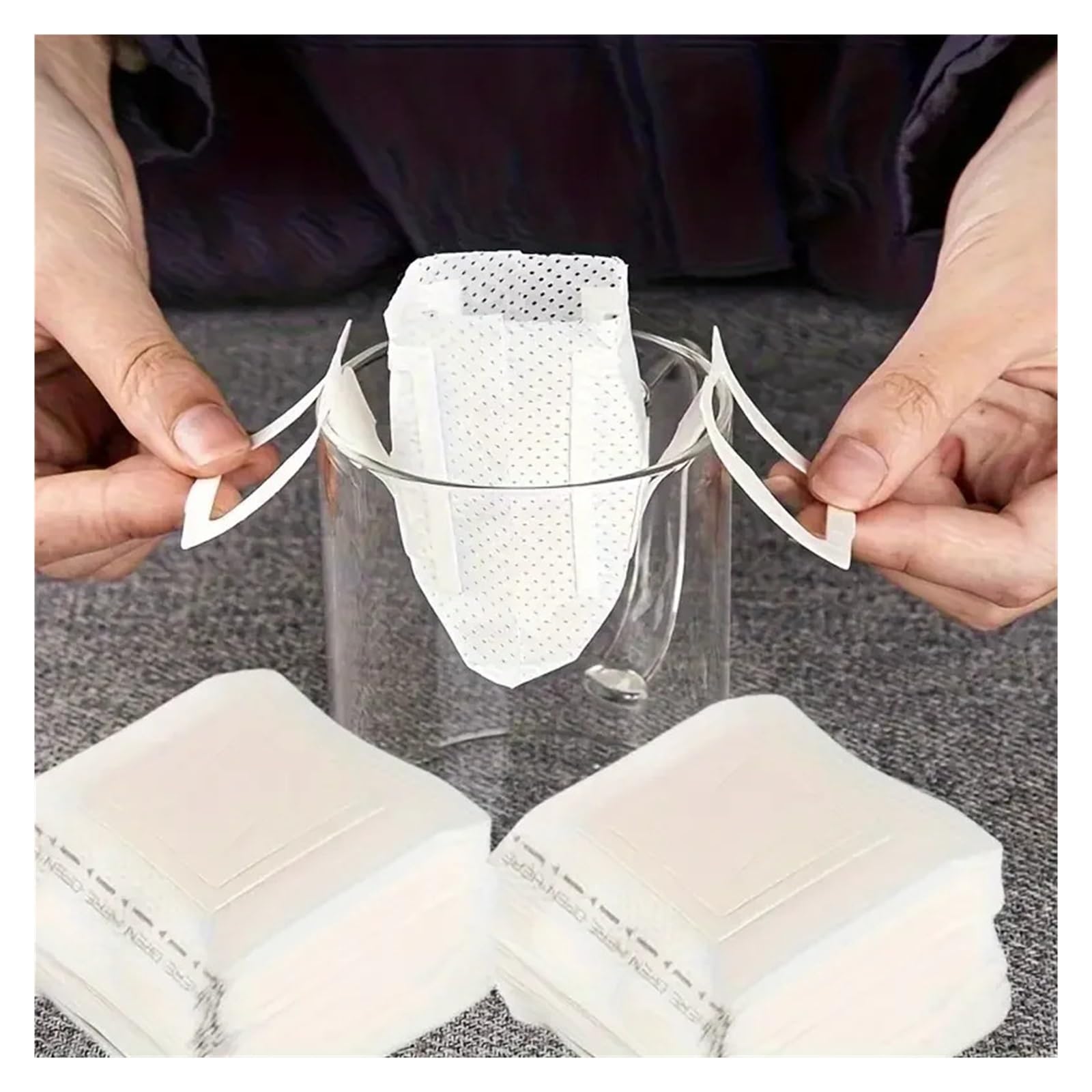 Bolsas de filtro de café desechables de goteo, de flujo rápido, biodegradables, for el hogar, la oficina, viajes al aire libre y té, 500-2000 unidades(White-500PCS)