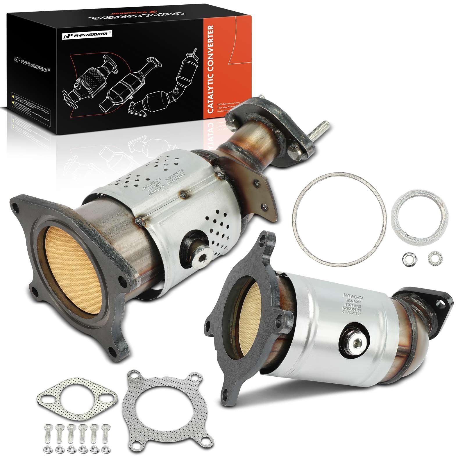 A-Premium Front and Rear Catalytic Converter Kit Direct-Fit Compatible with Ford Fusion, Edge, Taurus, Taurus X, Flex & Lincoln MKZ, MKX, MKS & Mazda CX-9 & Mercury Sable, 3.5L 3.7L, EPA Compliant