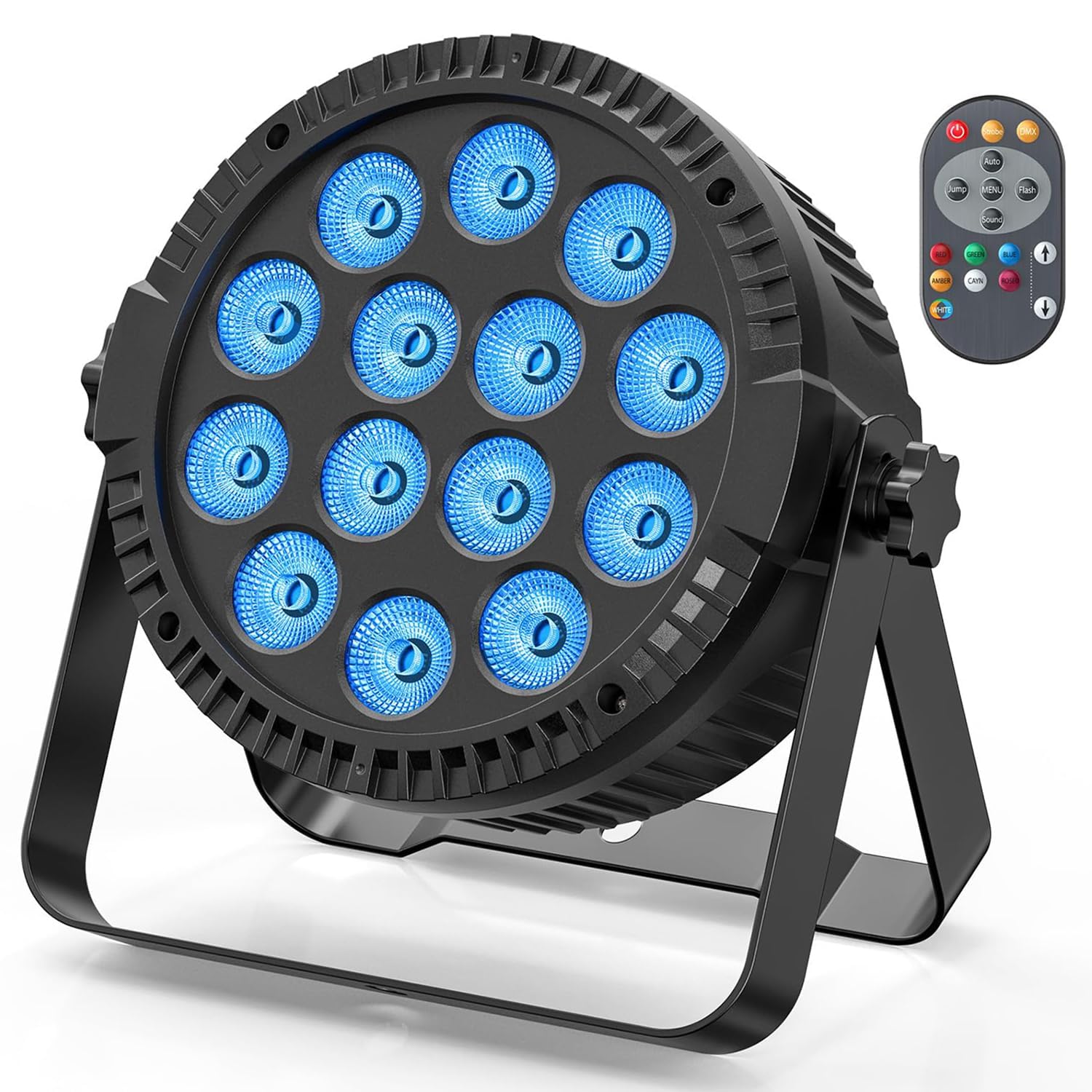 80W RGBW LED par Lights,4-in-1 Uplights Outdoor Stage Lights with 0-100% Dimmer Professional DMX & Remote Control Sound Auto,Stage Uplight for Church Night Club Disco Club Wedding Bar Stage Lights