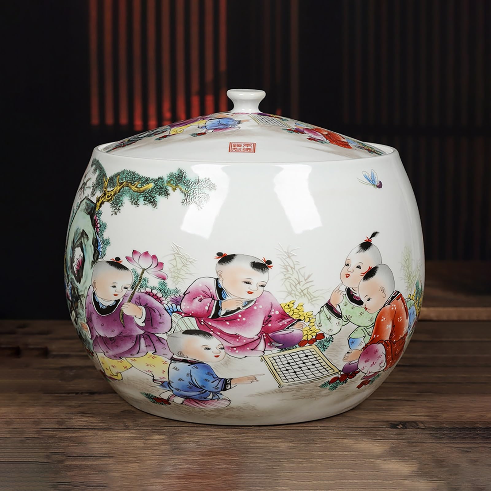 Hermetyczny pojemnik na ryż – ceramiczny dozownik żywności z pokrywką do ryżu, soi, kukurydzy, mąki, płatków owsianych, orzechów