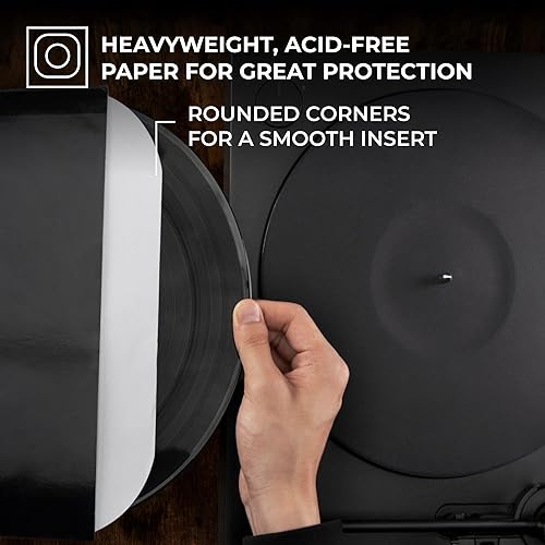 Miniatura 2 de BIG FUDGE Fundas interiores para discos de vinilo 25x  Hechas de papel pesado y sin ácidos  Cubiertas de álbum con esquinas redondas para una fácil