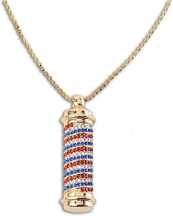 Gold Barber Pole Bling Necklace