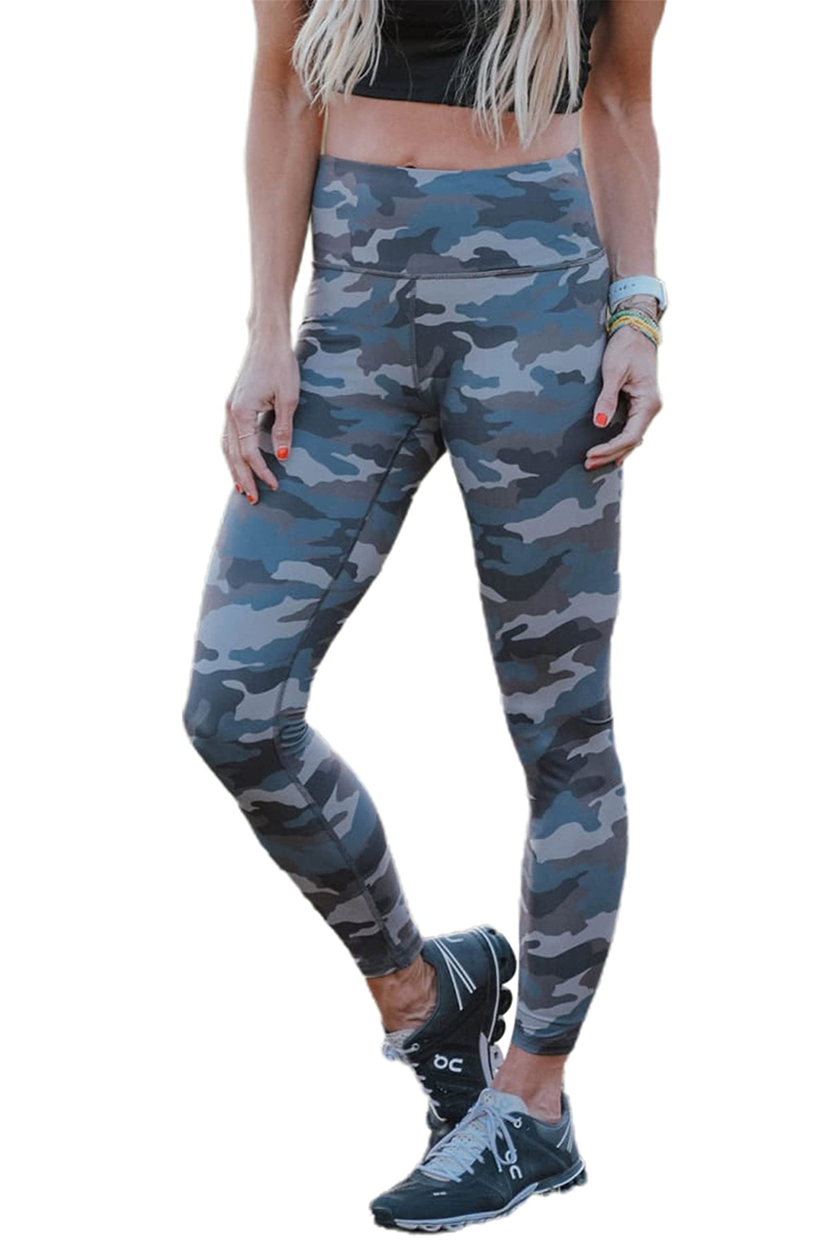Alidamo Womens Leggings Yoga Pants High Waist Printed Leggings High Waist Elastic,Camouflage,76049-9