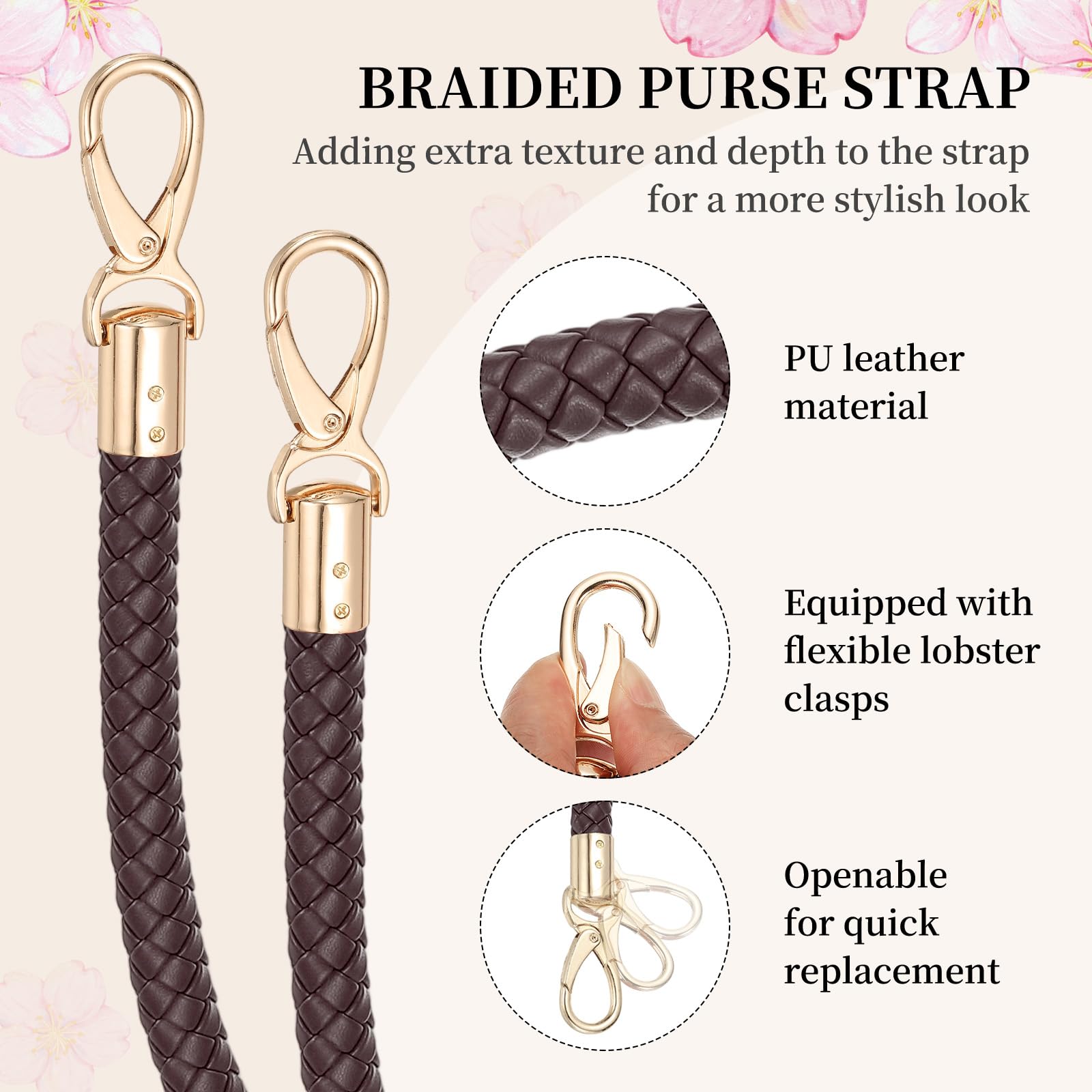 PATIKIL Braided Purse Straps 40cm / 15.7" - Image 3