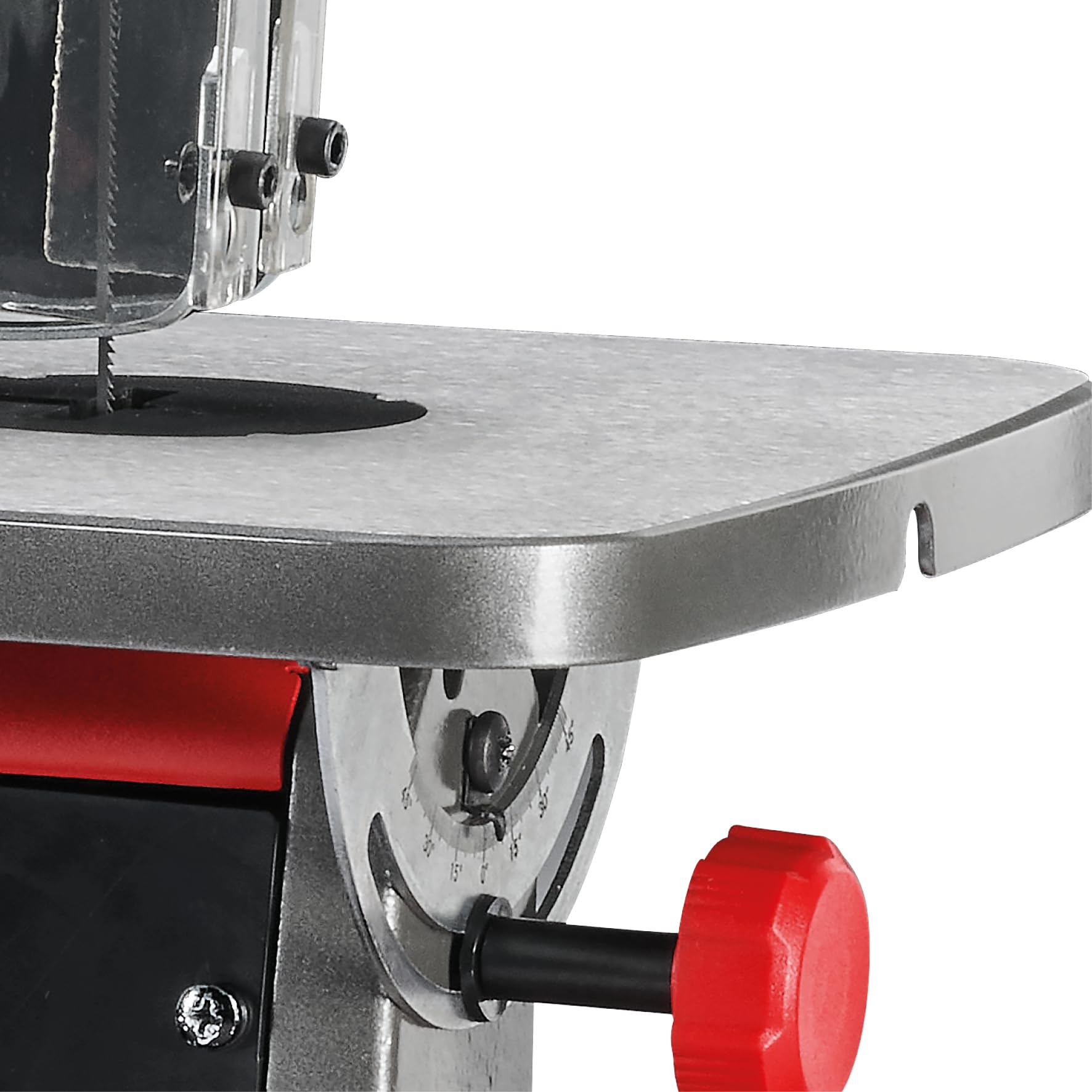 Einhell Scie à chantourner TE-SS 406 Vario FP | 130 W | hauteur 50 mm | table inclinable à 45° | Vario-Speed | pédale | LED | 2 lames