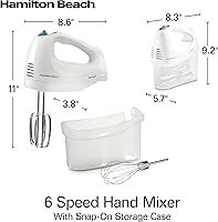 Vista 8 de Batidora de mano con tapa de fijado a presión Hamilton Beach 62682RZ, color blanco, M, Blanco
