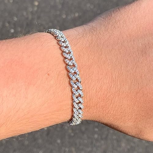 Miniatura 2 de HIPBLING Iced Out Bracelet for Men Cuban Link Watch Bracelets Diamond Miami Cuban Bracelets 13mm 8mm Bracelet Hip Hop Rapper Jewelry Gift for Men