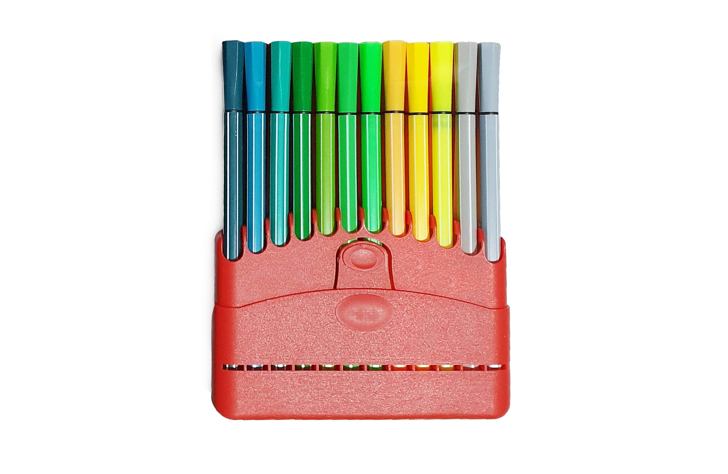 FELT TIP COLOURING PENS 36 ASSSORTED KIDS WASHABLE COLOURS FIBRE-TIP WATER COLOUR PEN FOR ADULTS CHILDREN (Red)