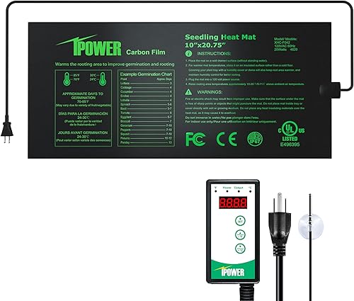 Miniatura 71 de iPower Alfombrilla térmica para plantas con controlador digital de temperatura doble, almohadilla térmica con certificación MET, 48 x 20.75