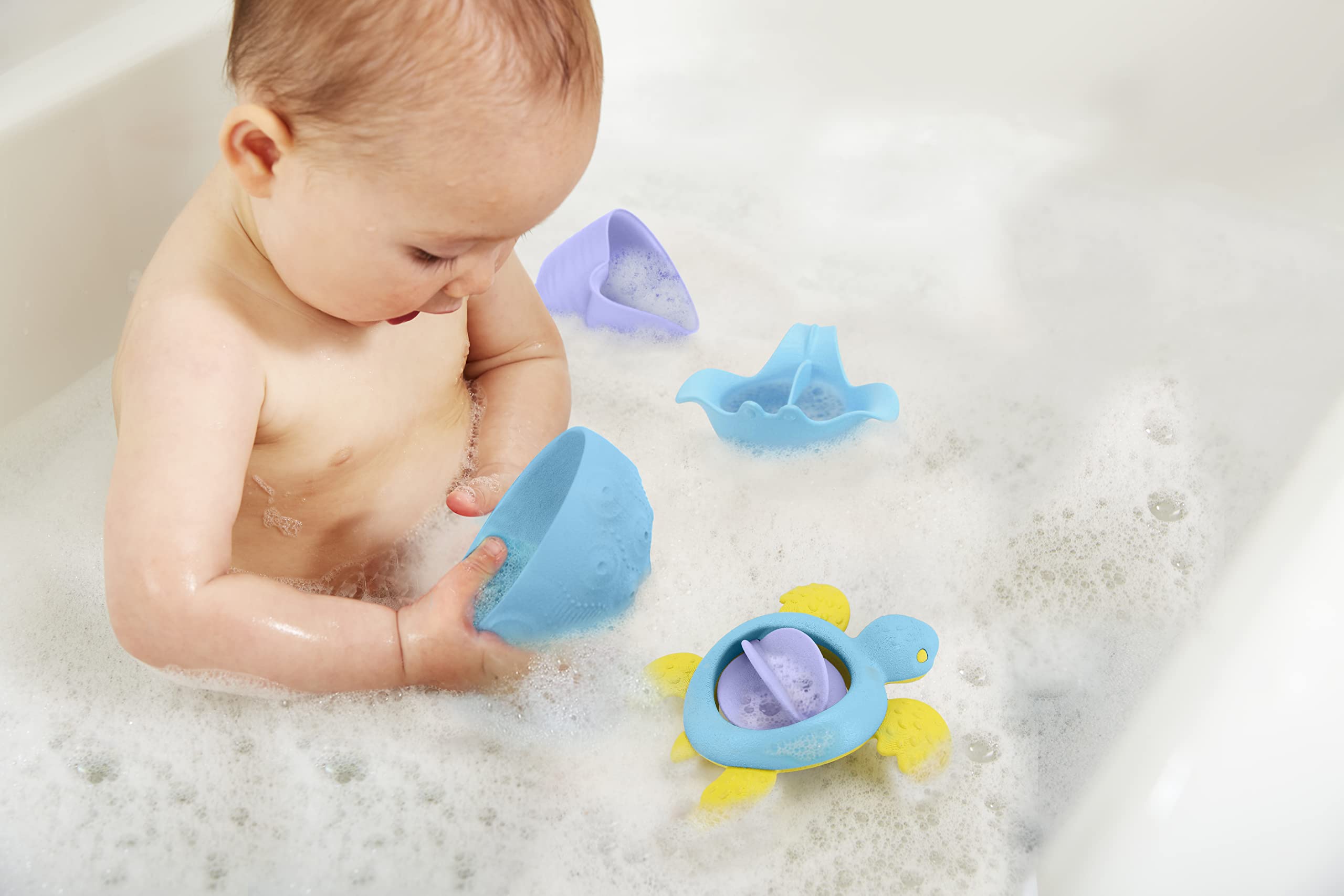 Green Toys Sea Life Set - 6pc Zestaw zabawek do kąpieli Wykonane ze 100% Recycled Plastic , Top Sand and Water Toys , Baby Bath Toys