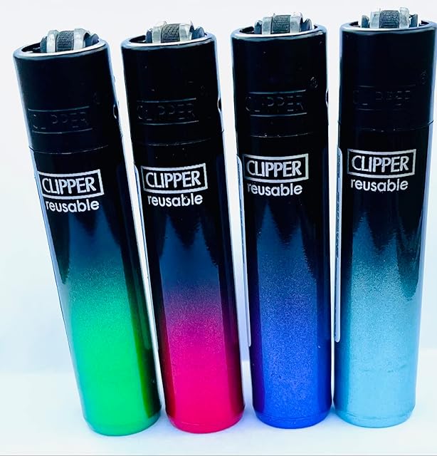 4 x Clipper Lighters DEEP GRADIANT Gas Lighter Refillable YOU GET ALL 4 NEW UK