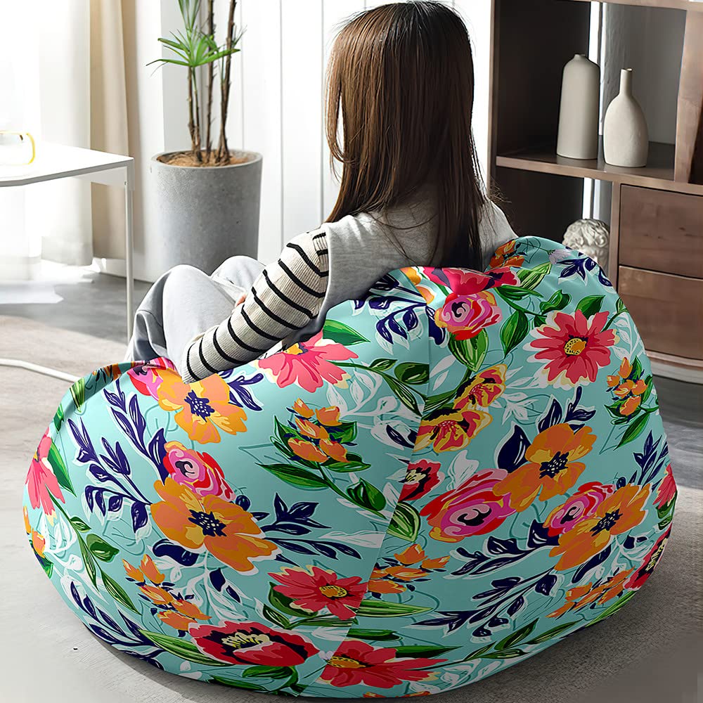 Pouf Poire Géant Meiju XL 100x125cm - Housse Sans Remplissage, Rouge, Intérieur/Extérieur