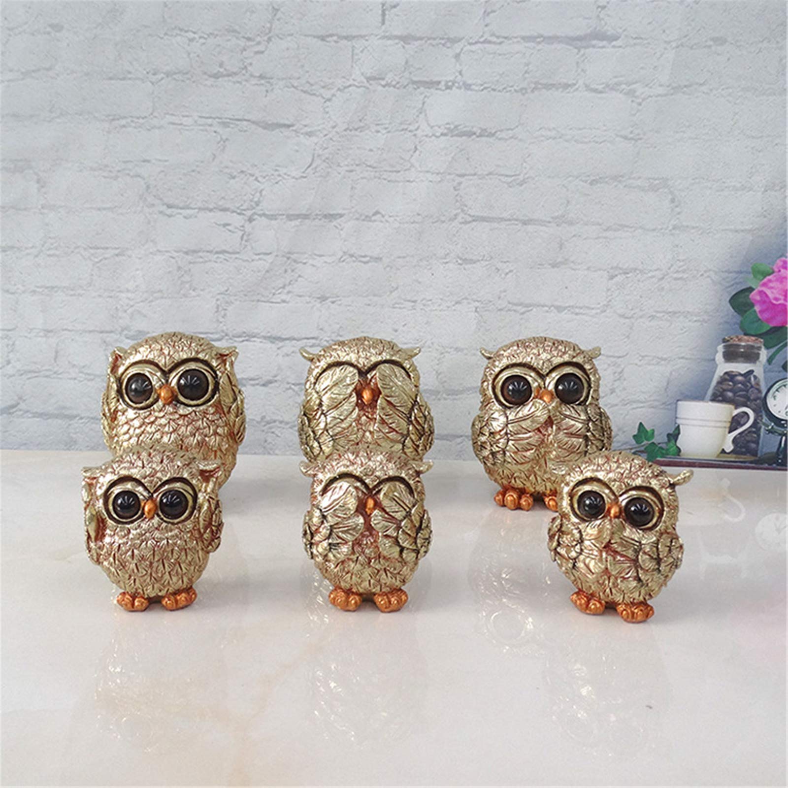 Amazon.co.jp: 3匹のフクロウの置物 装飾 See No Evil Hear No Evil