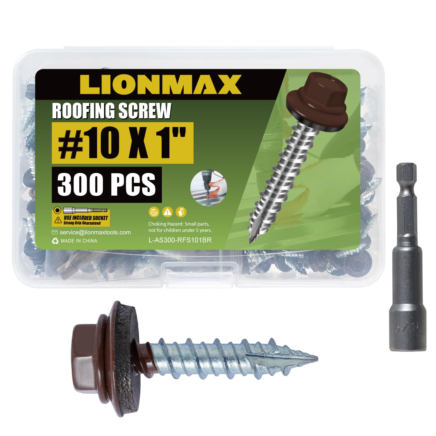 LIONMAX Metal Roofing Screws - 300 PCS -29