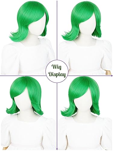 Vista 114 de Pelucas de sirena para niños y niñas, 21 pulgadas de largo, rizadas, color rojo oscuro, peluca de onda de sirena con clip de estrella de mar