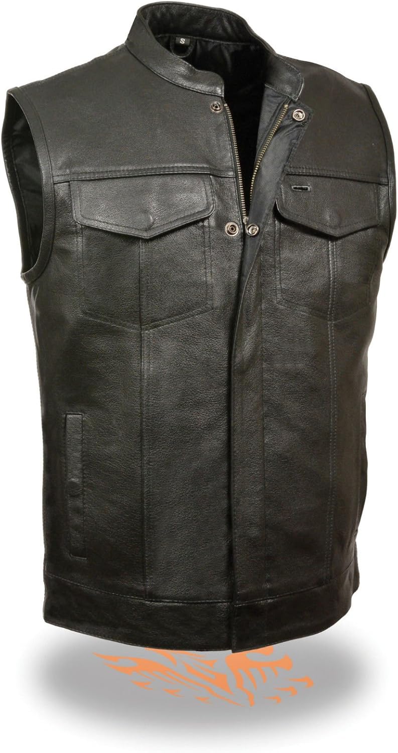 Mens Motorcycle Riding Blk Son of anarcy Club Leather Vest Big Sizes Upto 12XL Mens Motorcycle Riding Blk Son of anarcy Club Leather Vest Big Sizes Upto 12XL