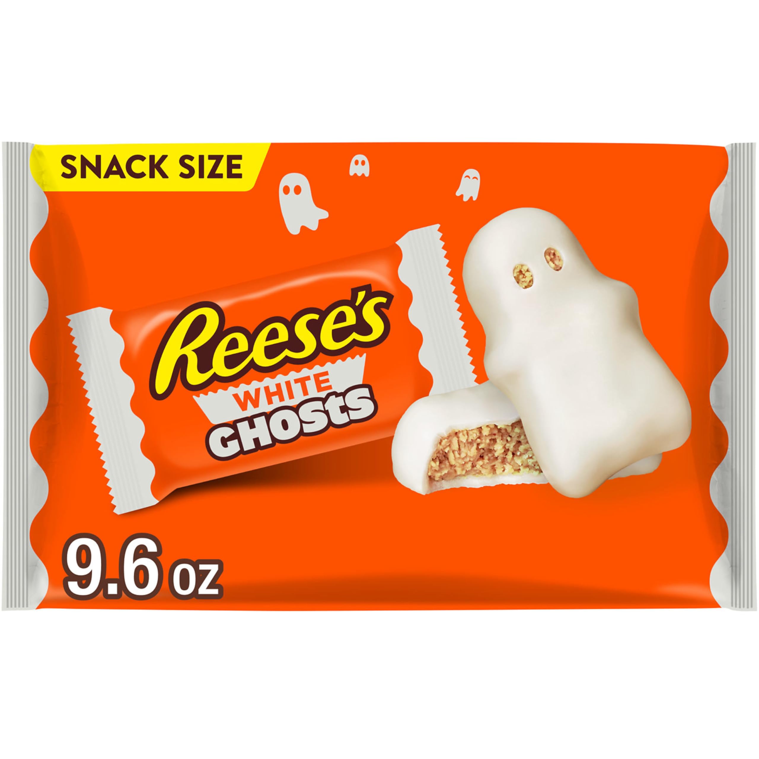 White Chocolate Peanut Butter Snack Size Candy, Halloween Bag (White Ghost), 272gm