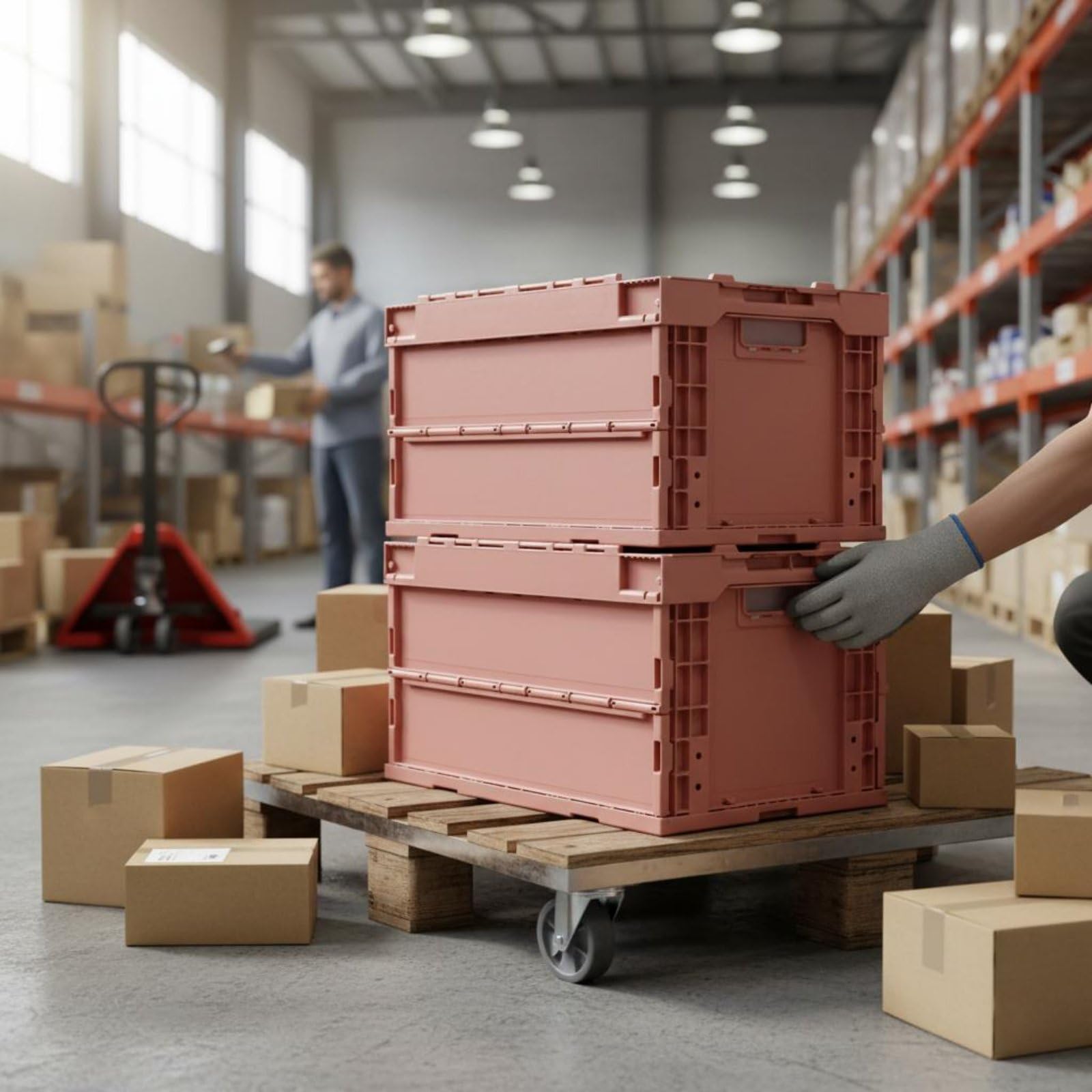 Faltbare Aufbewahrungsbox Klappkiste Lagerbehälter Multifunktionsbehälter Faltbar für Werkstatt Büroorganisation Lieferung Auto, Königsblau